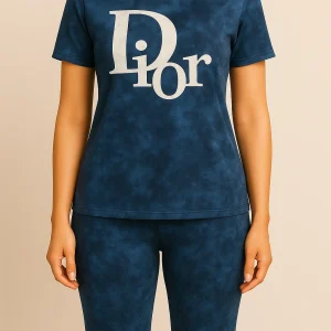 تیشرت شلوارک زنانه آبرنگی مارک Dior
