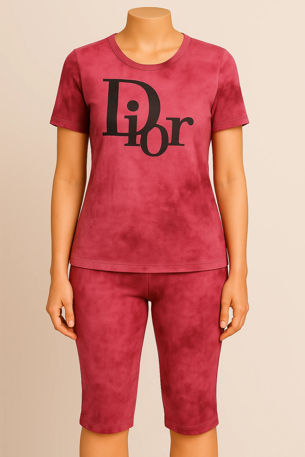 تیشرت شلوارک زنانه آبرنگی مارک Dior - Image 2