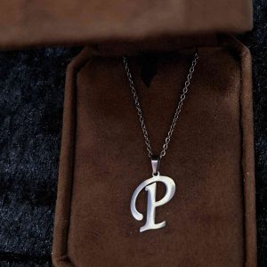 نیم ست گردنبند وگوشواره مدل حروف انگلیسی (p)