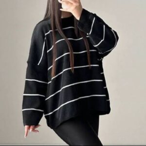 بافت پینترستی زنانه(لش)بافتنی راه راه